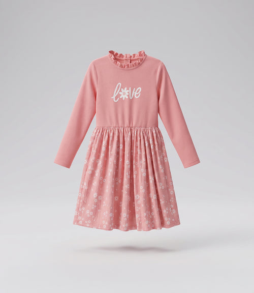 Vestido niña love 2 años / Rosado