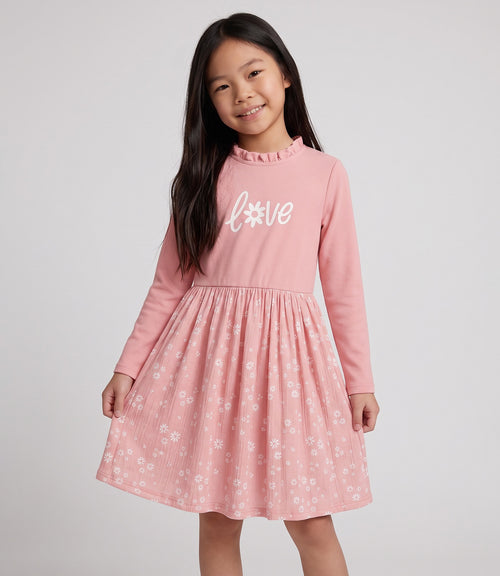 Vestido niña love 2 años / Rosado