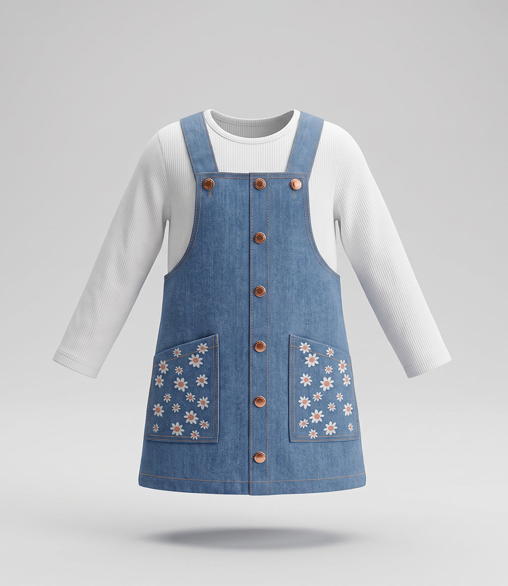 Vestido niña jumper 2 años / Celeste