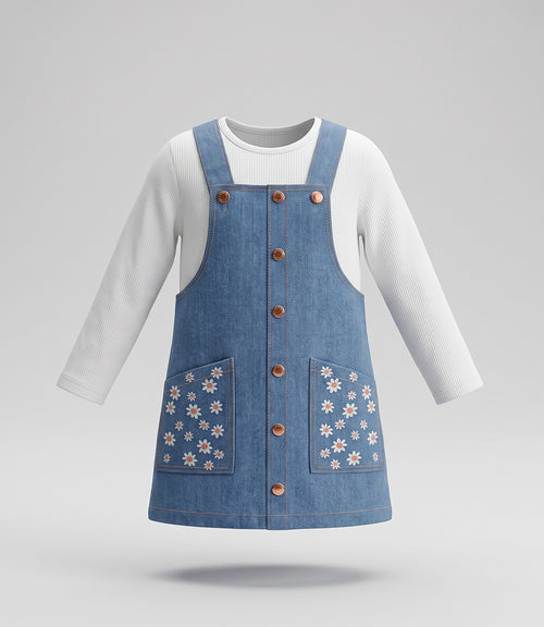Vestido niña jumper 2 años / Celeste