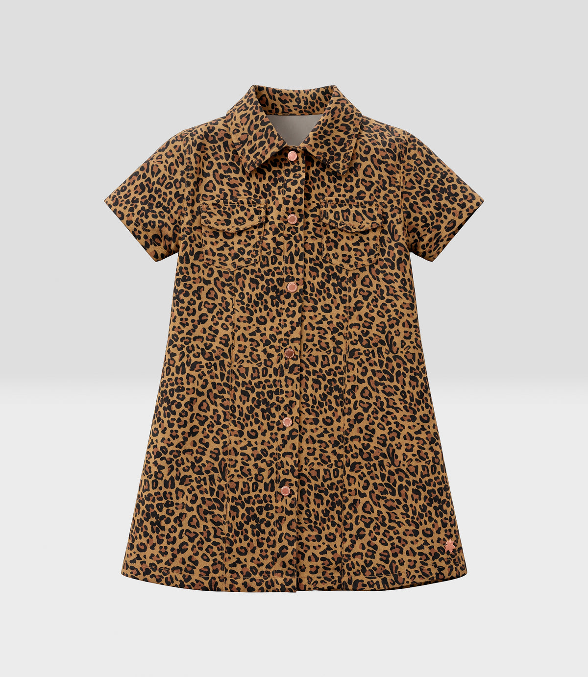Vestido niña animal print 6 años / Café