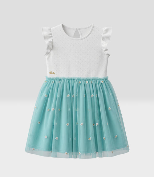 Vestido niña con tul 2 años / Menta