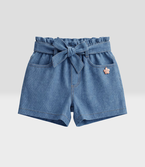 Short niña con lazo 2 años / Celeste