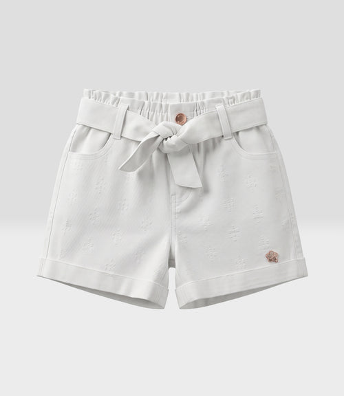Short niña denim lazo 2 años / Crudo