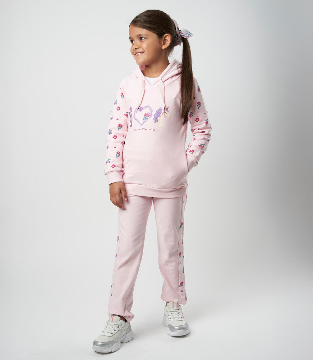 Buzo niña con unicornio 2 años / Rosado