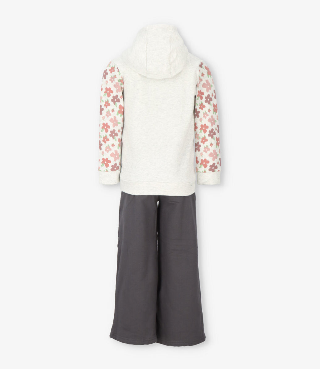 Buzo niña con flores 2 años / Gris