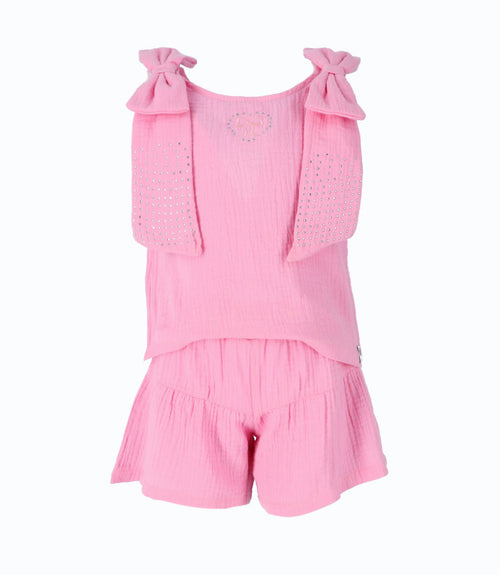 Conjunto niña con lazo 2 años / Rosado