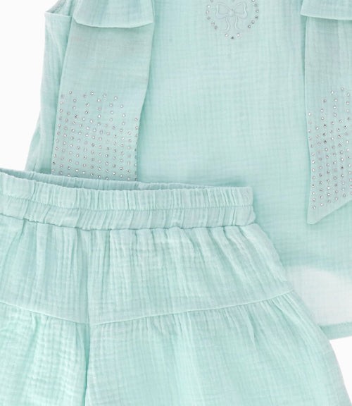 Conjunto niña con lazo 2 años / Menta
