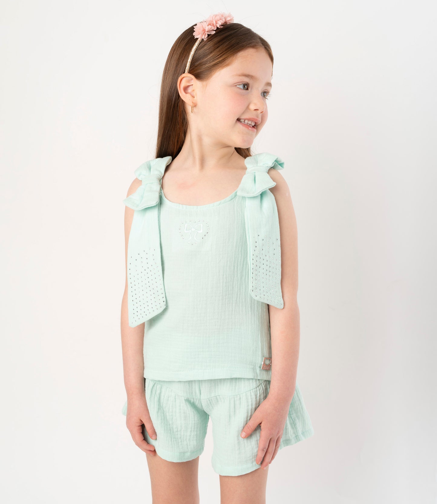 Conjunto niña con lazo 2 años / Menta