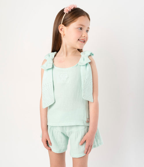 Conjunto niña con lazo 2 años / Menta