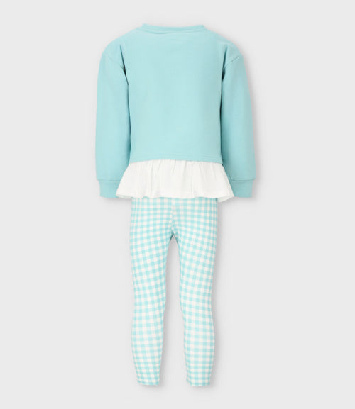 Conjunto niña con flores 2 años / Menta