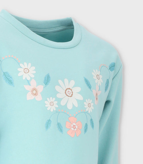 Conjunto niña con flores 2 años / Menta