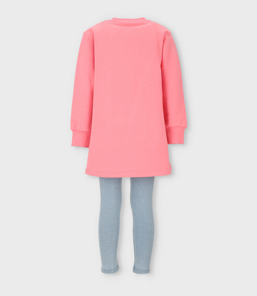 Conjunto niña con diseño 2 años / Coral