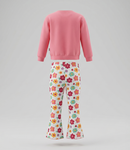 Conjunto niña con flores 2 años / Coral