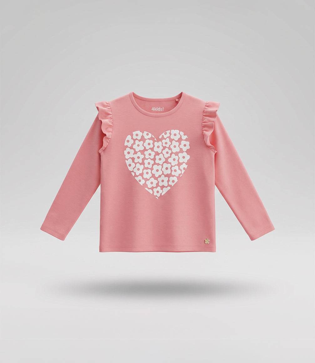 Conjunto niña con vuelos 2 años / Rosado