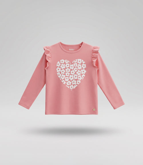 Conjunto niña con vuelos 2 años / Rosado