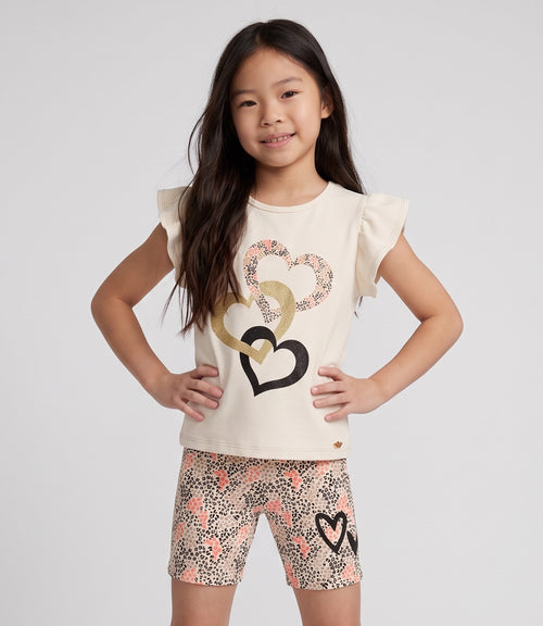 Conjunto niña animal print 2 años / Beige