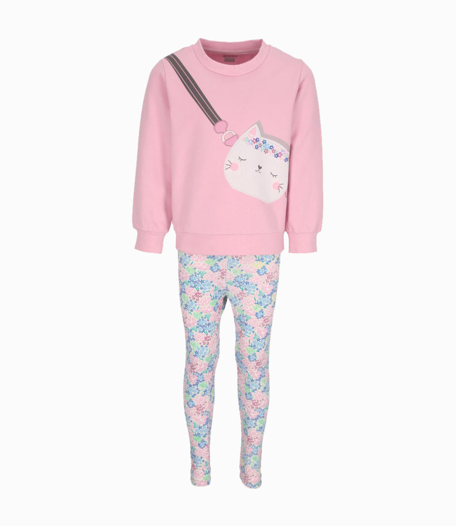 Conjunto niña con cartera 2 años / Rosado