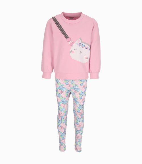 Conjunto niña con cartera 2 años / Rosado