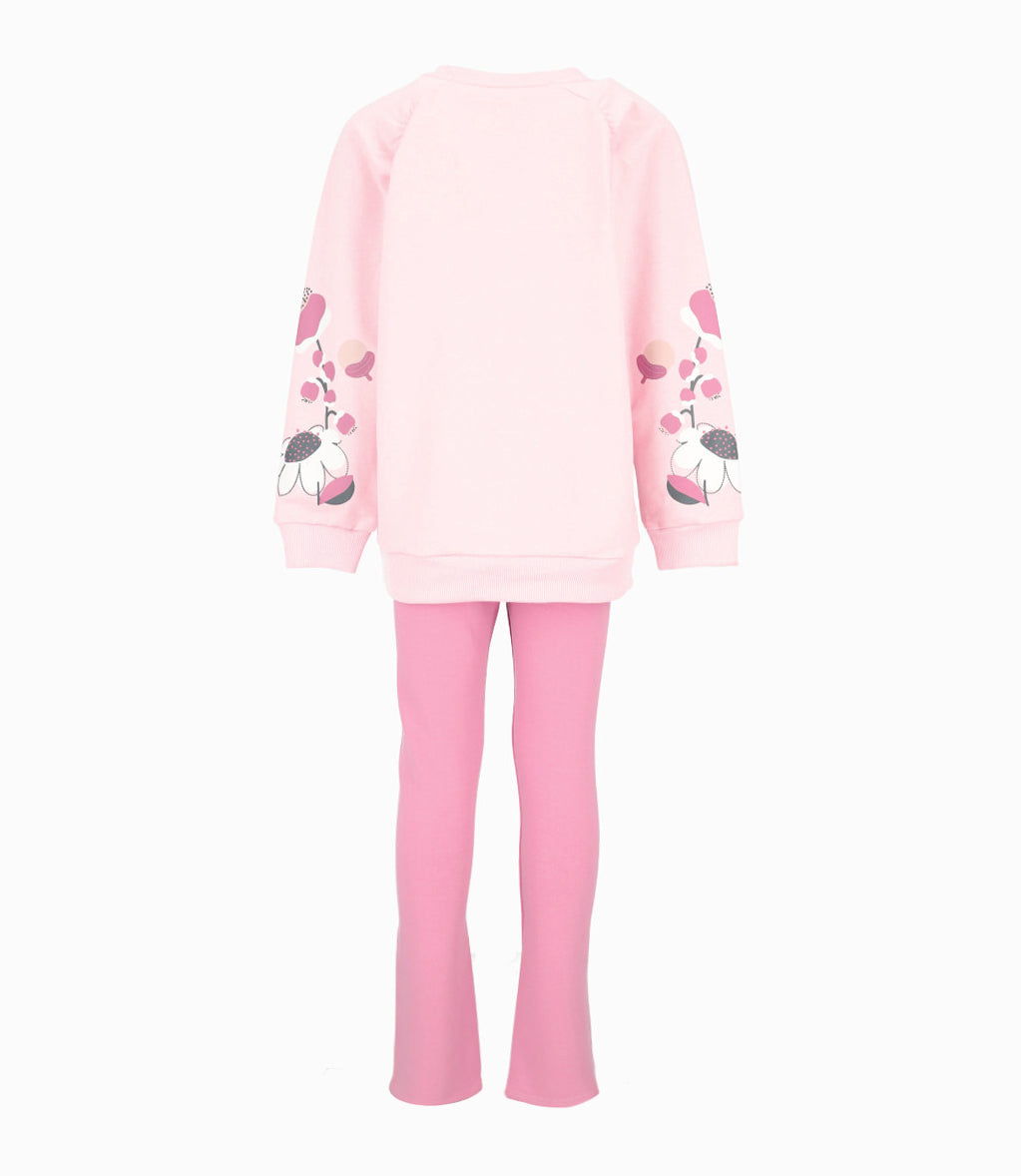Conjunto niña con flores 2 años / Rosado