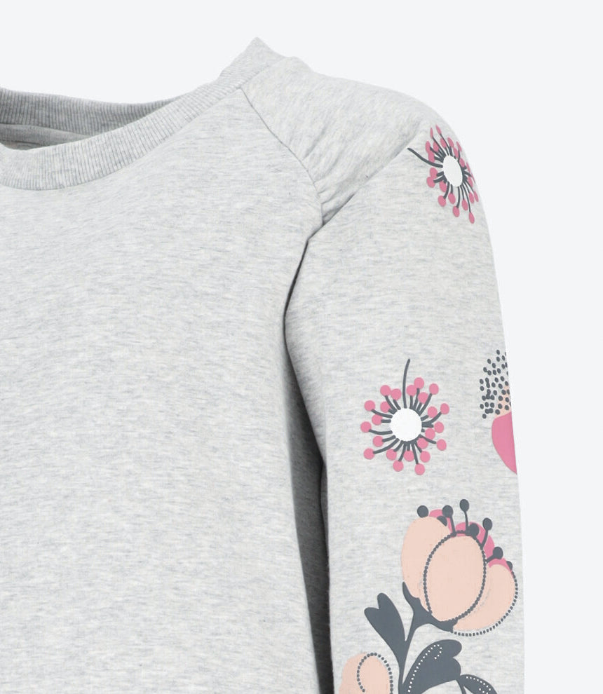 Conjunto niña con flores 2 años / Gris