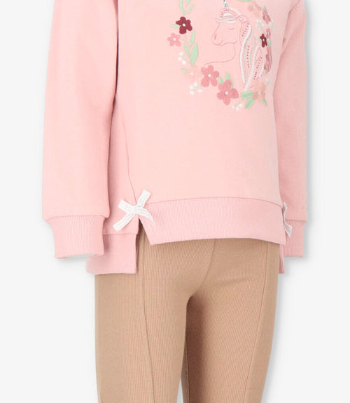 Conjunto niña con unicornio 2 años / Rosado