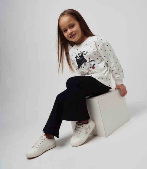 Conjunto niña con gato 2 años / Crudo