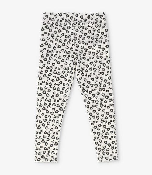 Calza niña con corazones 2 años / Crudo