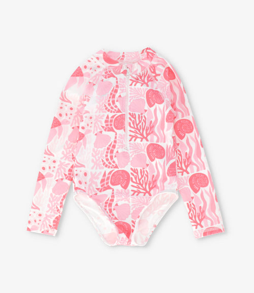 Traje de baño niña con mangas 2 años / Rosado