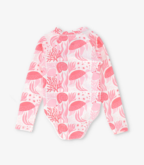 Traje de baño niña con mangas 2 años / Rosado