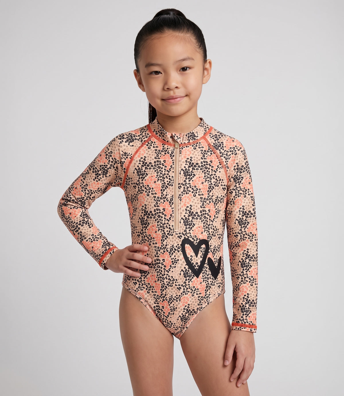 Traje de baño niña animal print 2 años / Rosado