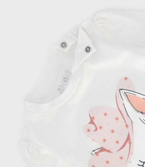 Polera bebé niña cowgirl 6 meses / Blanco