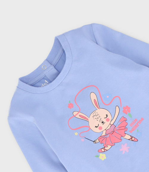 Polera bebé niña little ballerina 6 meses / Celeste