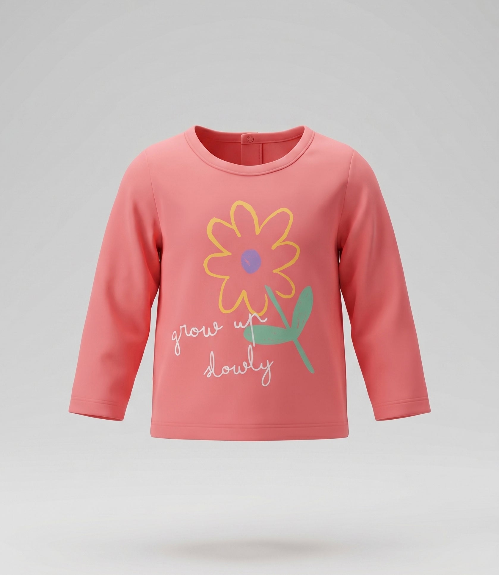 Polera bebé niña con flor 6 meses / Coral