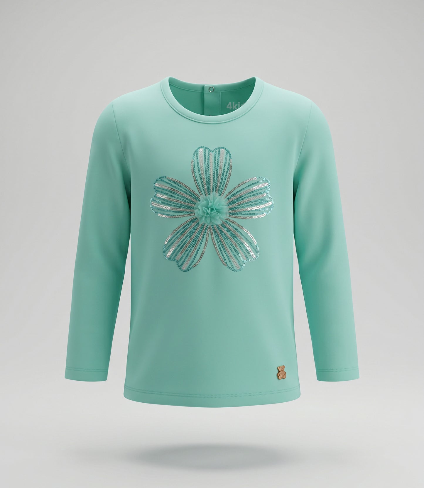 Polera bebé niña con flor 6 meses / Menta