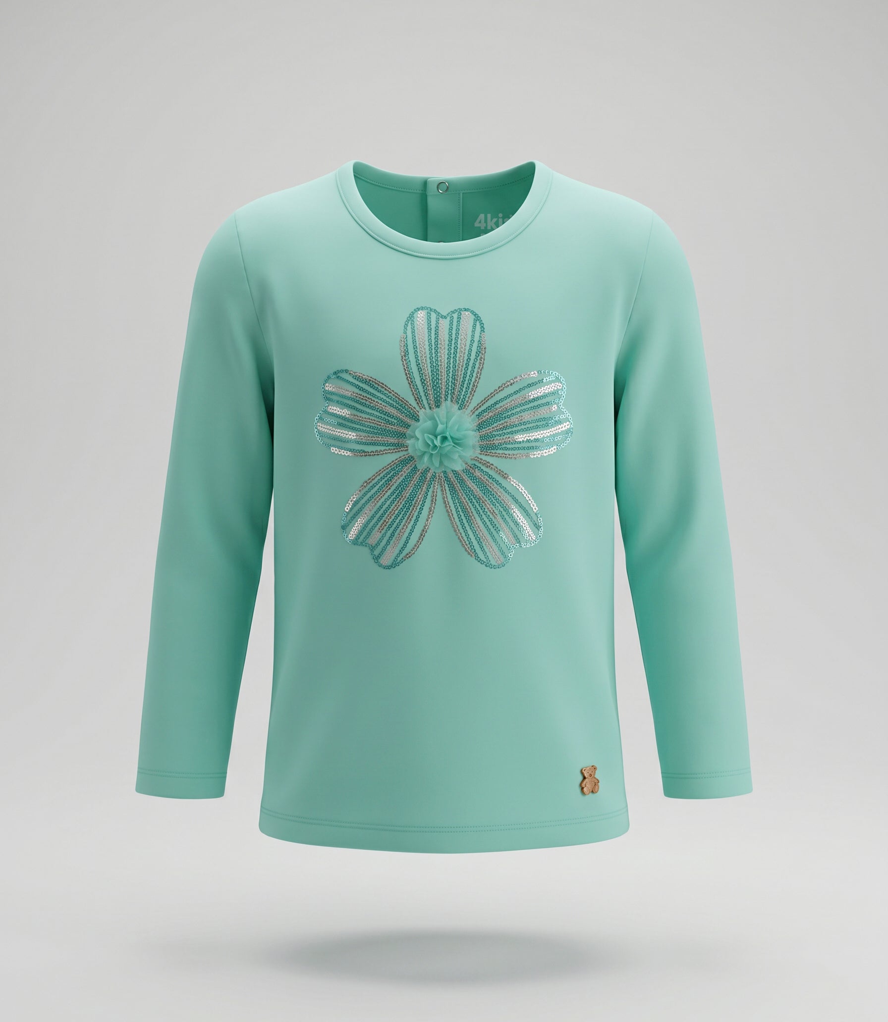 Polera bebé niña con flor 6 meses / Menta