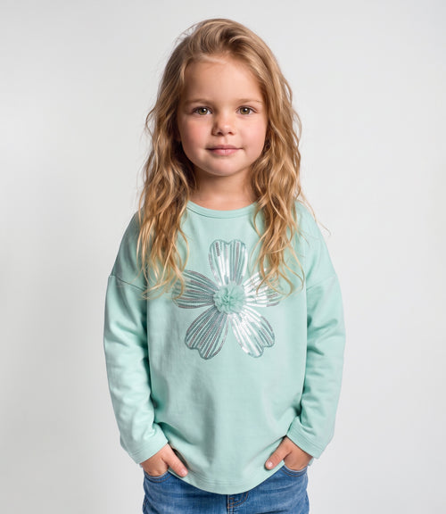 Polera bebé niña con flor 6 meses / Menta