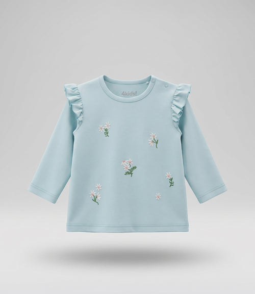 Polera bebé niña con vuelos 6 meses / Menta