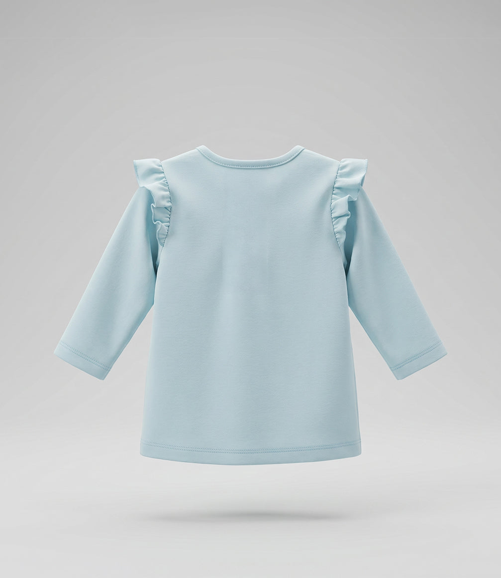 Polera bebé niña con vuelos 6 meses / Menta