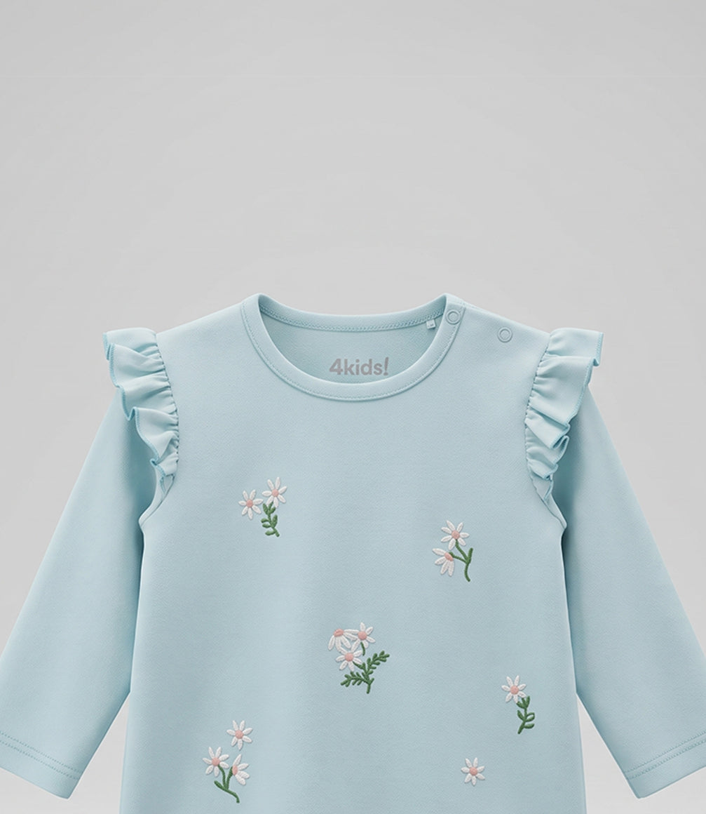Polera bebé niña con vuelos 6 meses / Menta