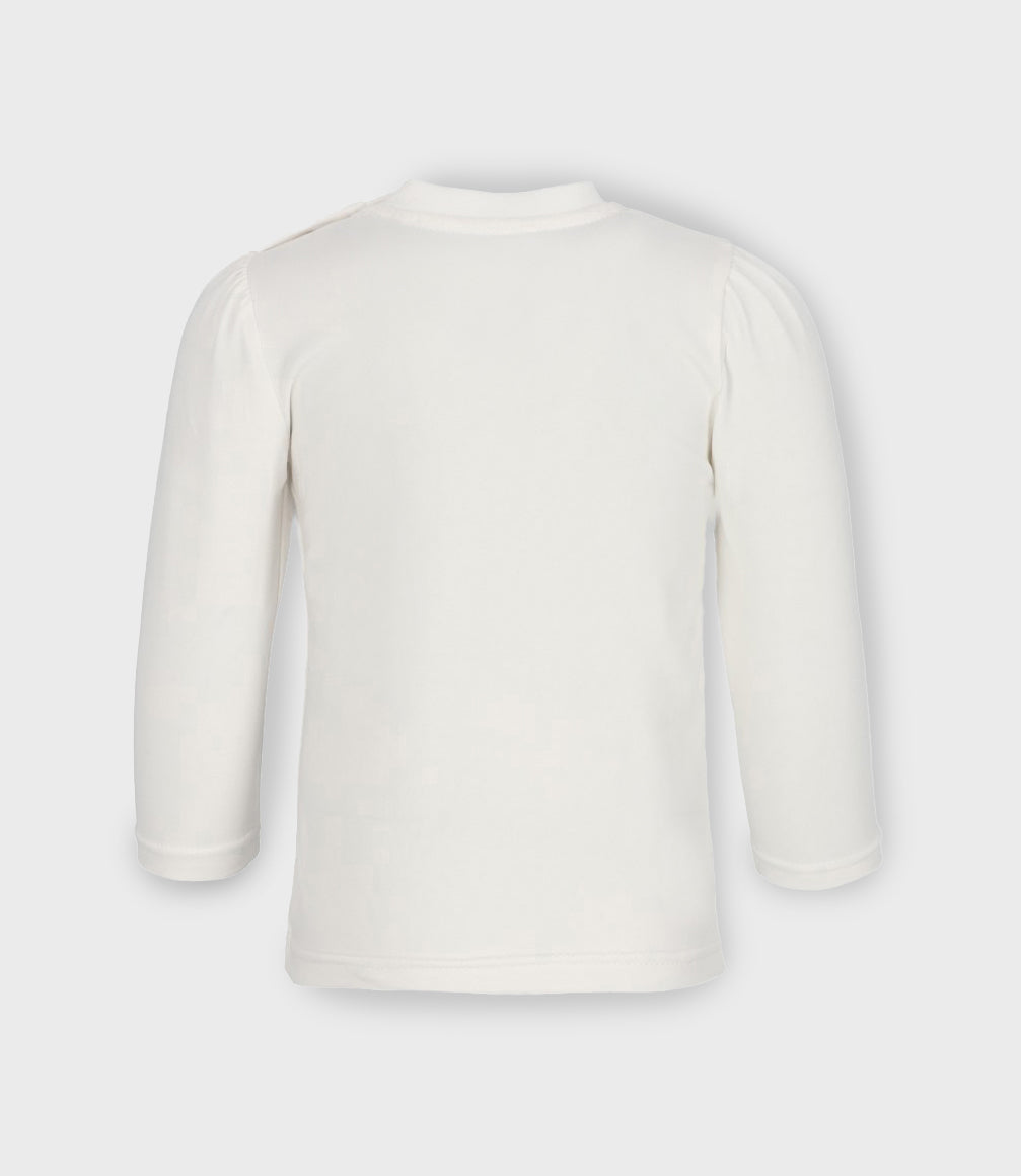 Polera bebé niña con gatito 6 meses / Blanco