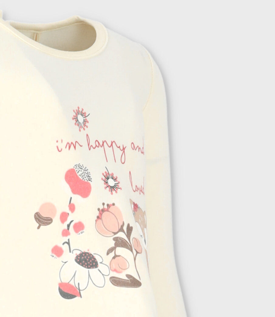 Polera bebé niña con diseño 6 meses / Blanco