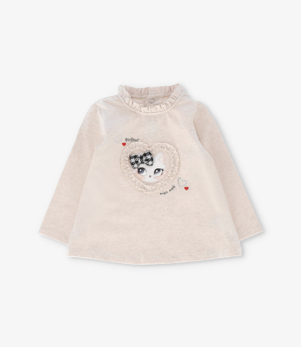 Polera bebé niña corazón 6 meses / Beige