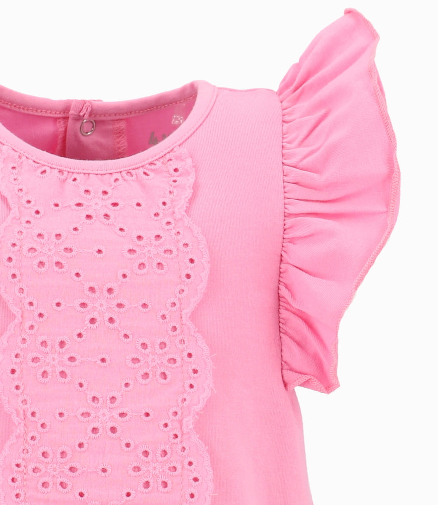 Polera Bebé Niña Con Vuelos Rosado 6 meses / Rosado