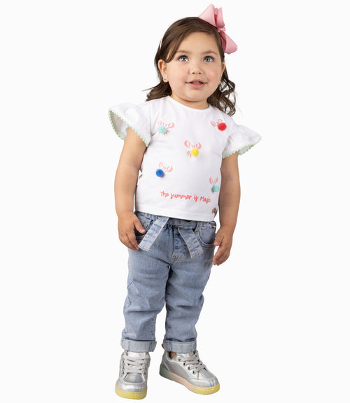 Polera Bebé Niña Con Vuelos Blanco 3 meses / Blanco