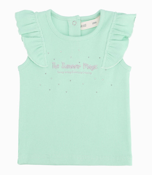 Polera Bebé Niña Con Vuelos Menta 3 meses / Menta