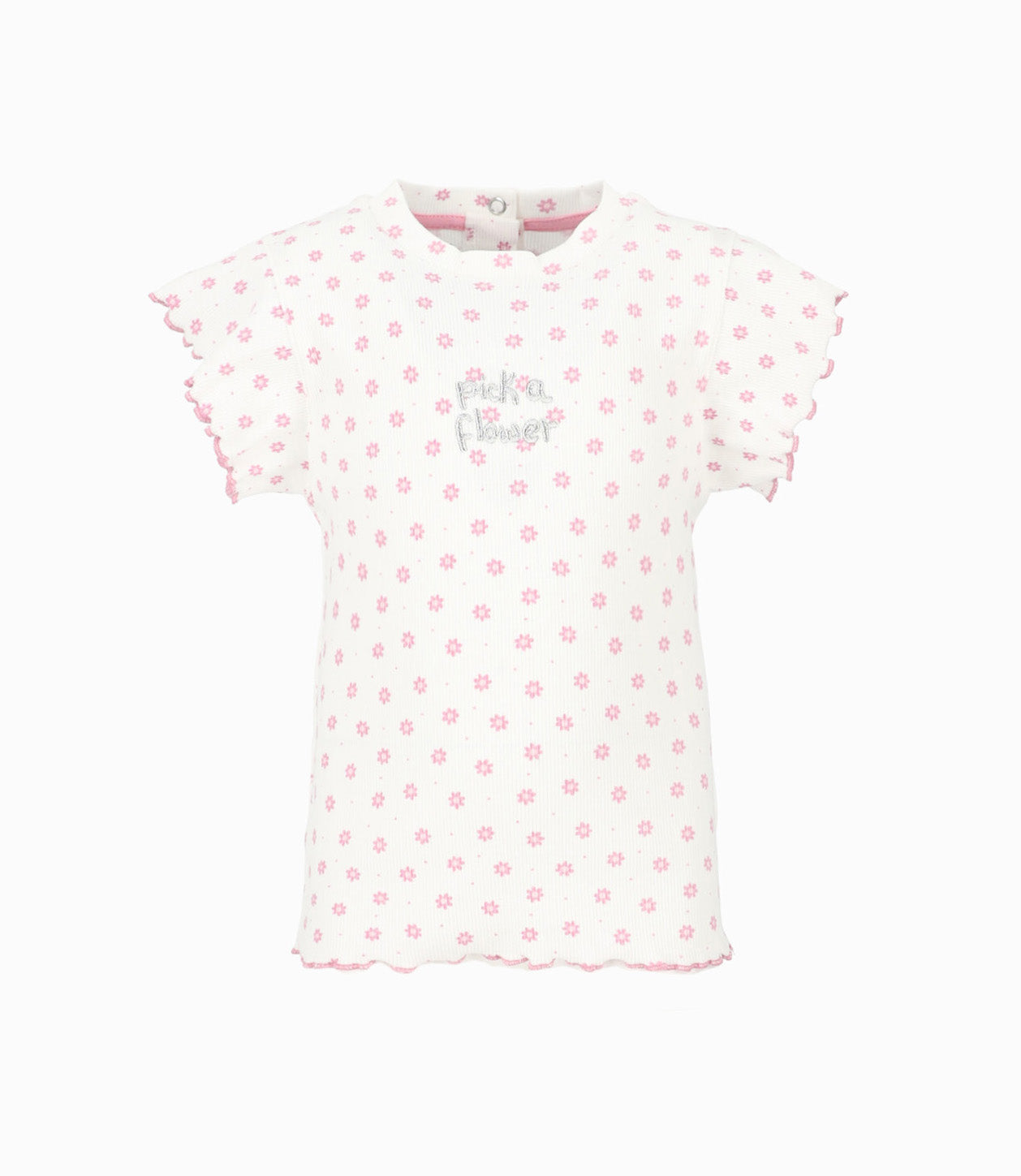 Polera bebé niña con flores 3 meses / Blanco