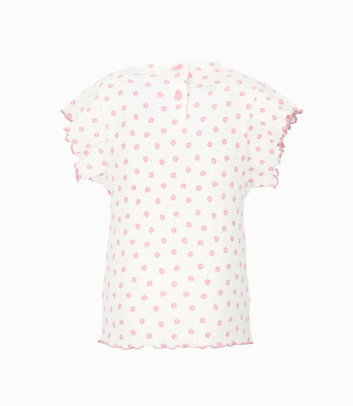 Polera bebé niña con flores 3 meses / Blanco