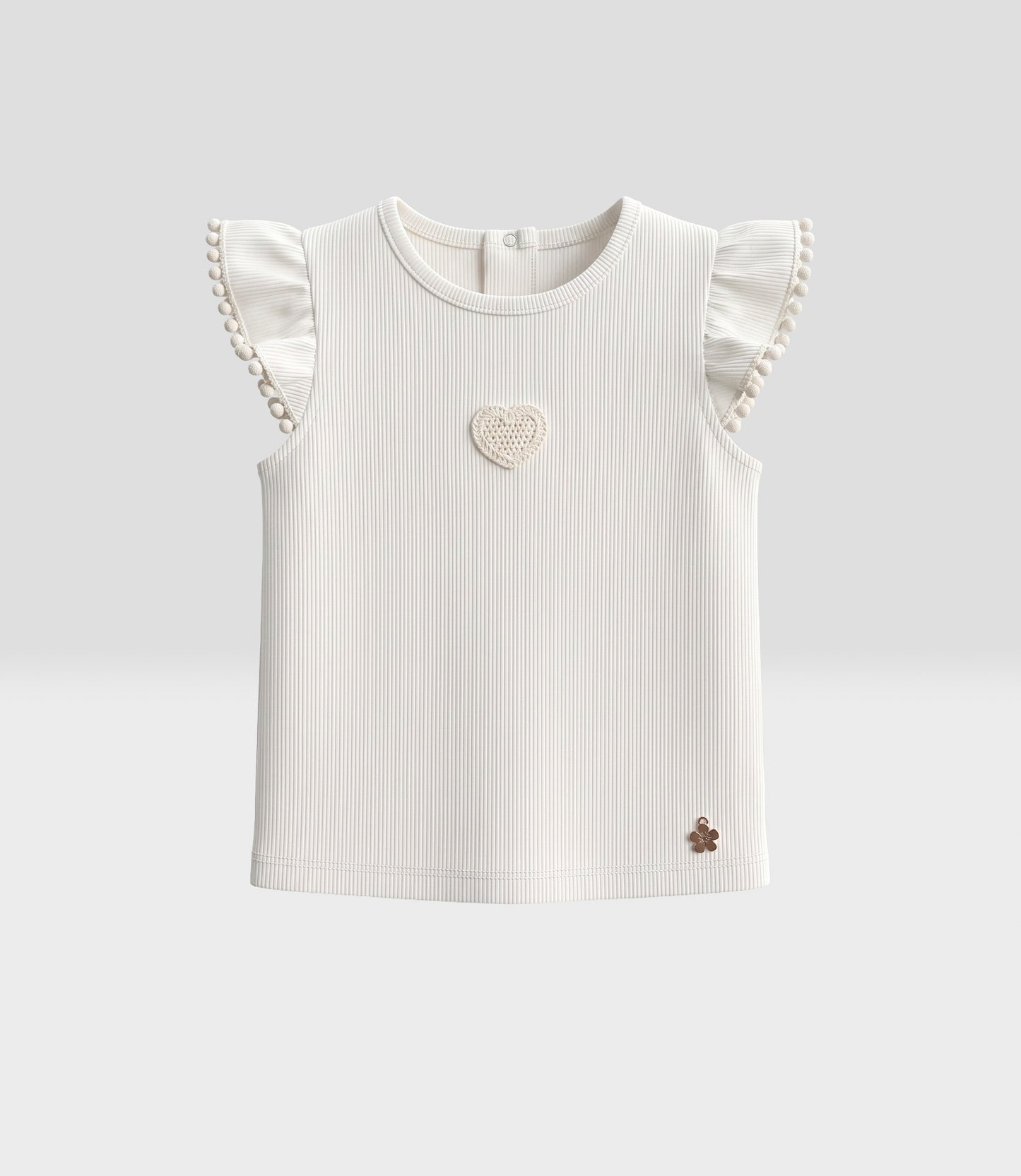 Polera bebé niña con vuelos 6 meses / Blanco