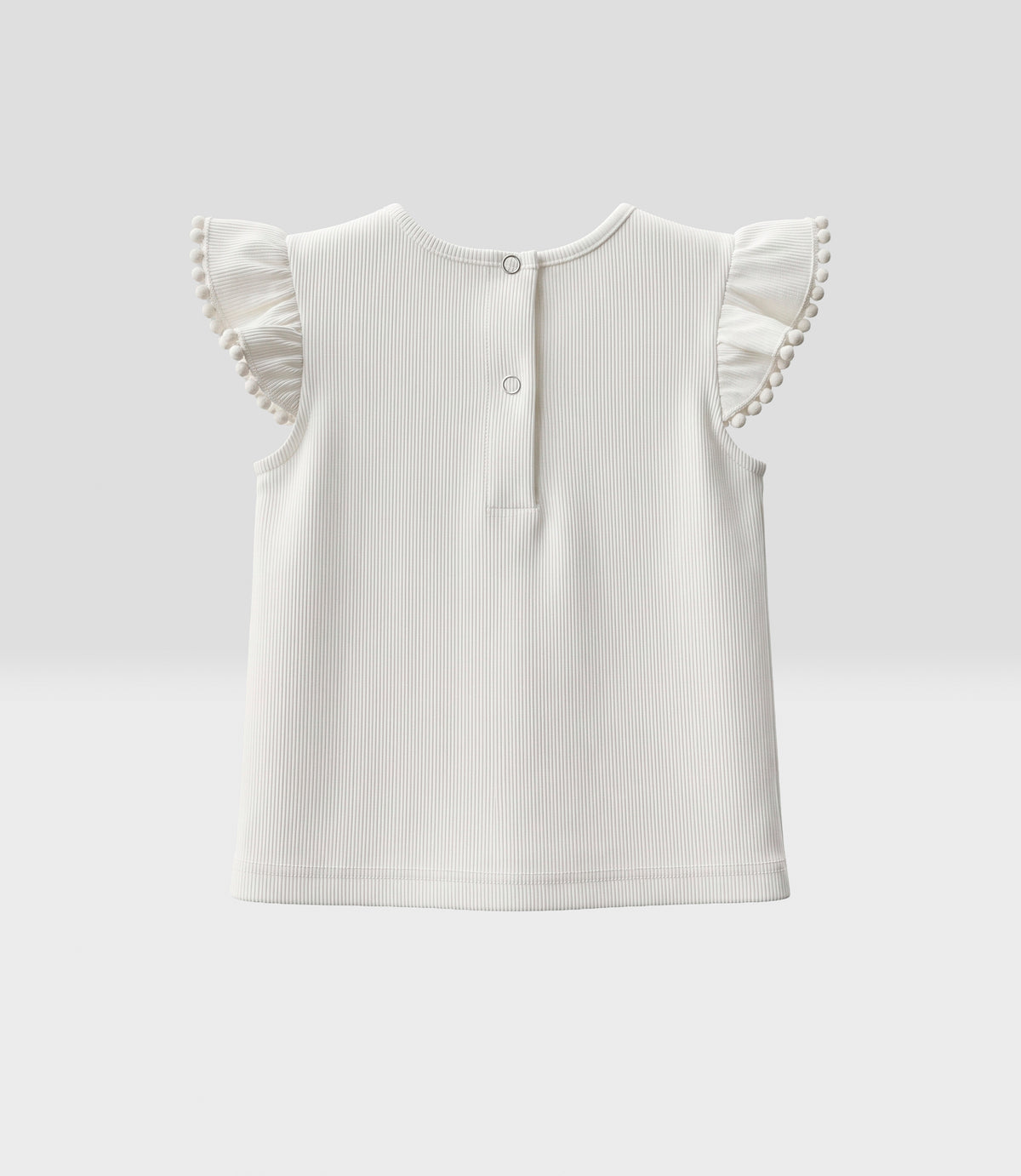 Polera bebé niña con vuelos 6 meses / Blanco